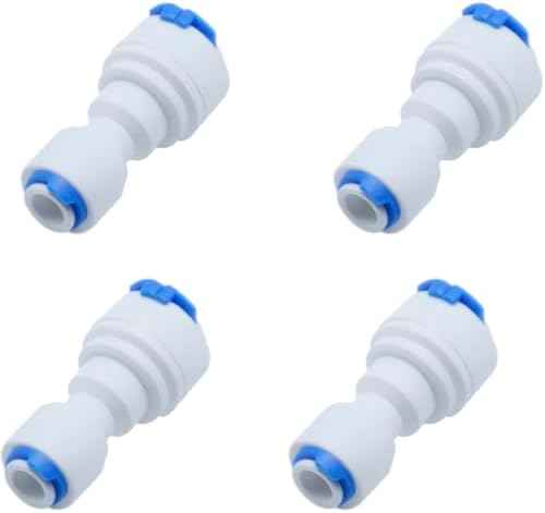 FDXGYH 4 Pcs Quick Straight Connector 1/4 to 3/8 Water Line Adapter Plastic Straight Push Connectors for RO Water Systems Purifiers Filters