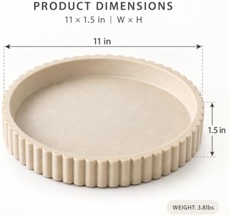 Round Decorative Tray Coffee Table Tray 11” Table Tray Dresser Decor