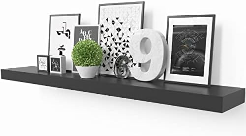 Ballucci Floating Shelf, 36" Hanging Shelf with Invisible Brackets, Wooden Floating Shelves for Walls, Book Shelf, Wall Shelves for Home Office, Bathroom, Living Room, 6 inch Deep, Black