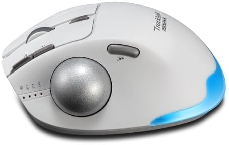 zelotes Wireless Trackball Mouse,Bluetooth Mouse,Rechargeable,4800 DPI, 2-in-1(BT 5.0/3.0+2.4GHz USB Receiver), 8 Buttons,Ergonomic Design,LED Lighting,for Laptop, PC, Pad,White