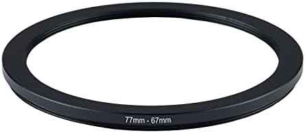 77mm to 67mm Step Down Ring Filter Adapter Metal Ring Step Down Rings Adapter Filter Compatible with All 67mm UV, CPL, ND, Lens Hood, Threaded Lens ect (77mm to 67mm)