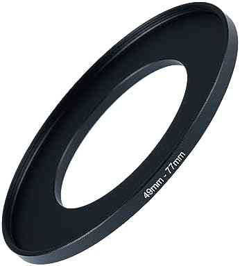 49mm to 77mm Step-up Adapter Rings Filter Adapter Black Metal Step Down Filter Ring Adapter Compatible with All Brand UV CPL ND Camera Lens Filter Stepping Rings (49mm-77mm)