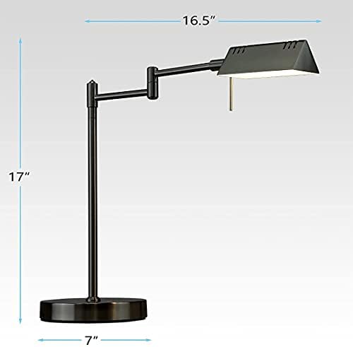 O'Bright LED Pharmacy Floor & Table Lamp Bundle, 12W LED, Full Range Dimming, 360 Degree Swing Arms, Reading & Task Lamp for Craft Work & Sewing, Black