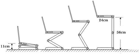 Adjustable Vented Laptop Table Stand Lapdesk Portable Bed Tray Tablet Book Stand Push Button Joints up to 17" (Pink)