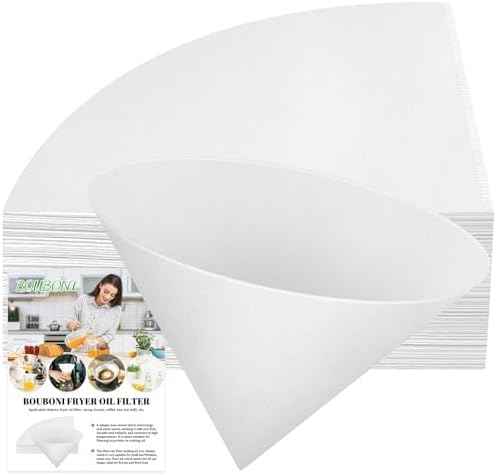 10" Fryer Oil Filter 50pcs Non Woven Cooking Oil Filter Grease Filters for Deep Fryer Maple Syrup Filter Cones White Beeswax Filters for Hotels Restaurants Cafes Food Trucks Kitchens