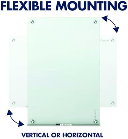 Quartet Whiteboard, Glass Dry Erase Board, Magnetic, 6' x 4', Infinity Frameless Mounting, White Surface, Accessory Tray, 1 Dry Erase Marker and 2 Glass Board Magnets (G7248W)