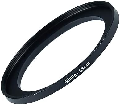49mm to 58mm Step-up Adapter Rings Filter Adapter Black Metal Step Down Filter Ring Adapter Compatible with All Brand UV CPL ND Camera Lens Filter Stepping Rings (49mm-58mm)