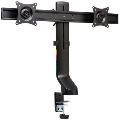 Kensington Dual Monitor Mount for Desk, C-clamp Vesa Monitor Stand Fits 2 Ultrawide Monitors Up to 27 Inches, Low Profile Stand, Height Adjustable Rotating Free Standing Arm, Black