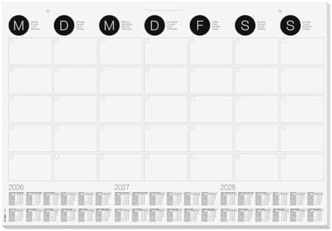 SIGEL H6550 Paper desk pad- monthly planner - grey - approx. A2-2026/2027/2028 - DE/EN/FR/NL - 12 sheets - FSC-certified