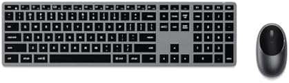Satechi Slim X3 Bluetooth Backlit Keyboard & M1 Wireless Bluetooth Mouse for Mac and Windows, with Rechargeable Type-C Port - Space Gray