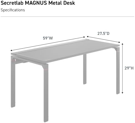 Secretlab Magnus Metal Desk with Black Leatherette Mat, Ultra-Durable