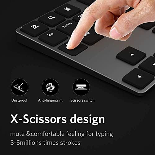 JOYEKY Wireless Number Pad Bluetooth Numeric Keypad for Laptop (Dark Grey)