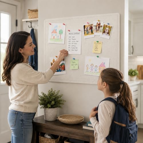 36"x48" Large Felt Bulletin Board, 3'x4' Self-Adhesive Foldable Pin Board