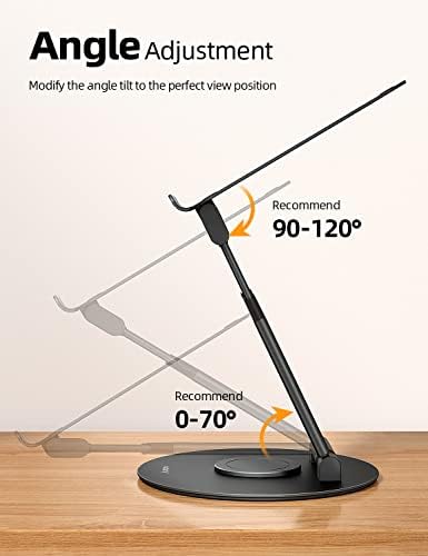 Nulaxy 18" Height Telescopic 360 Rotating Aluminum Laptop Stand Desk, Black