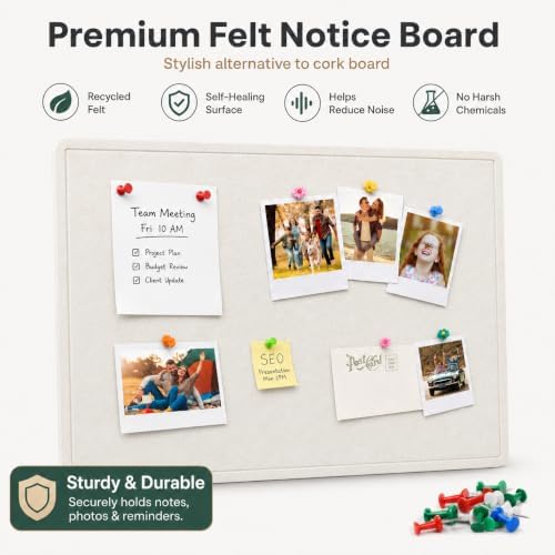 36"x48" Large Felt Bulletin Board, 3'x4' Self-Adhesive Foldable Pin Board