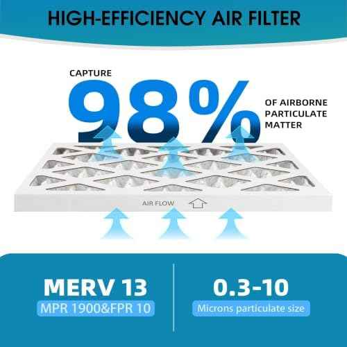 (6 Pack) 10x20x1 Air Filter, MPR 1900 & FPR 10, MERV 13 Pleated Air