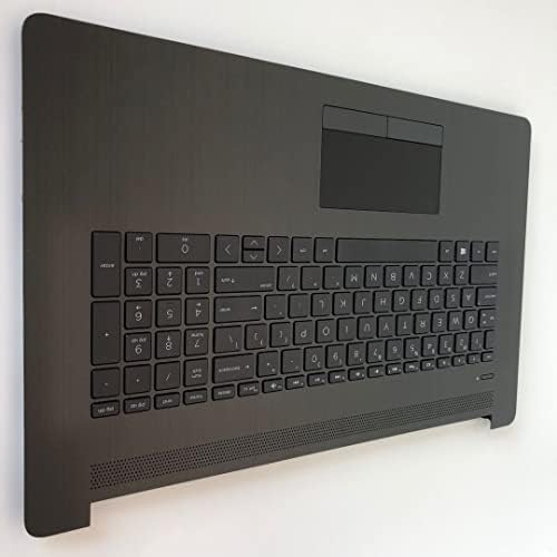 Replacement Laptop Upper Case Palmrest Backlit Keyboard Non-PTP Touchpad Assembly Part for HP 17 by/CA L22749-001 Gray