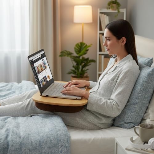 Bamboo Lap Desk for Laptop with Cushion-Fits up to 17 inch