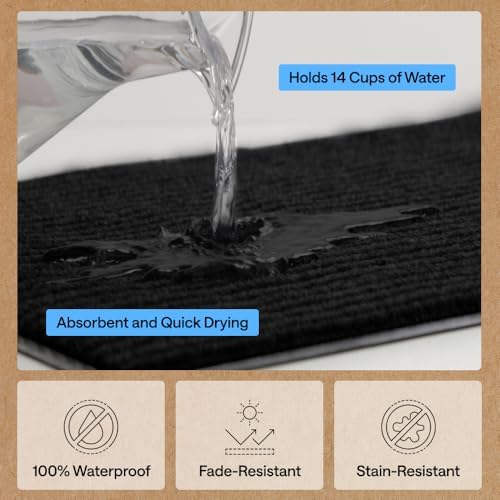 GORILLA GRIP Traffic Guard Indoor Outdoor Heavy Duty Door Mat, 72x48 Black
