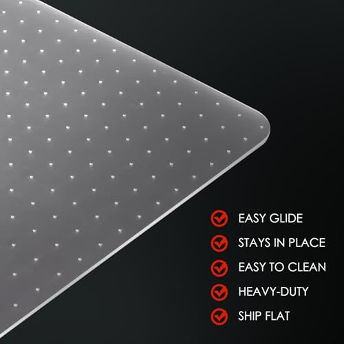 Kuyal Office Chair Mat for Carpet,32x49 Clear Heavy Duty Computer Chair Mat