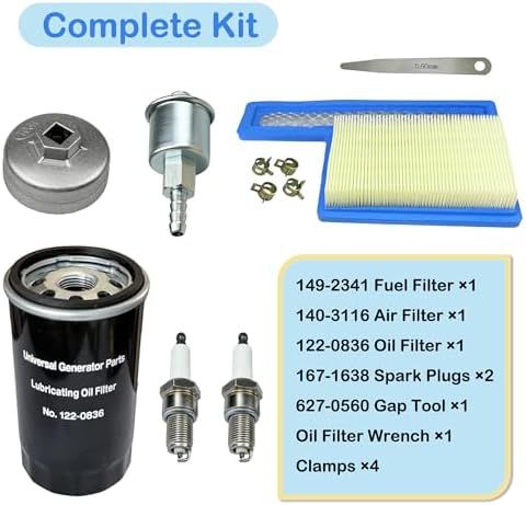 Tune Up Kit for Onan RV QG 5500 7000 Generator Marquis Gold Platinum EF/HGJAA/HGJAB/HGJA - with 149-2341, 140-3116, 122-0836 & 167-1638 Filters & Tools