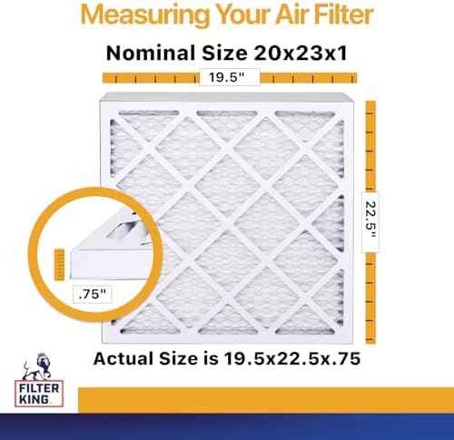 Filter King 20x23x1 MERV 13 Pleated HVAC Air Filters, 6-Pack