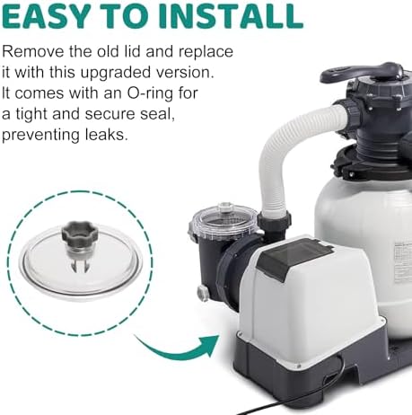 Sand Filter Pump Replacement Parts, SF15110 Pool Leaf Trap Cover Lid, Valve&O-Ring, Fits Intex 12 Inch Sand Filter Pumps, Replacement for Intex SF15110, 11823, SF80110-2, SF80110-1, ECO15110-2 Models