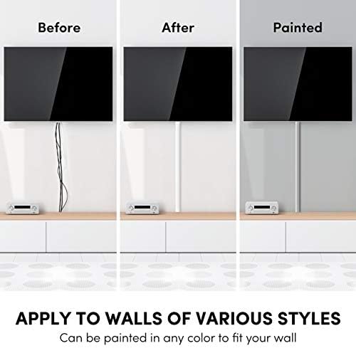 EVEO Cable Hider Wall 306” - Cable Raceway Cord Hider - Wire Covers for Cords on Wall, Cord Cover, Wall Cable Hider, Cable Concealer, Wire Hiders for TV on Wall - 20X (L16 W1.1 H0.55) - Large | White