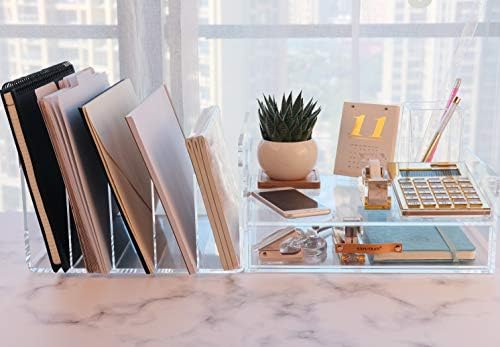 Acrylic File Sorter, Desktop File Collator Office File Organizer, Clear 11.4" x 6.7" x 10"