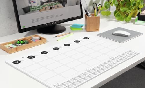 SIGEL H6550 Paper desk pad- monthly planner - grey - approx. A2-2026/2027/2028 - DE/EN/FR/NL - 12 sheets - FSC-certified
