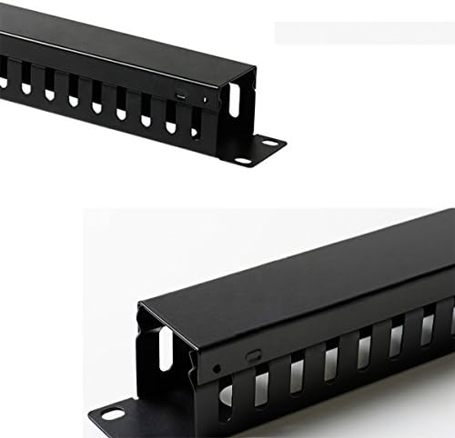 2-Pack 19 Inch 1U Cable Management Horizontal Cable Rack Mount Manager with mounting Screws for Service Rack Cabinet 24 Slot with Cover