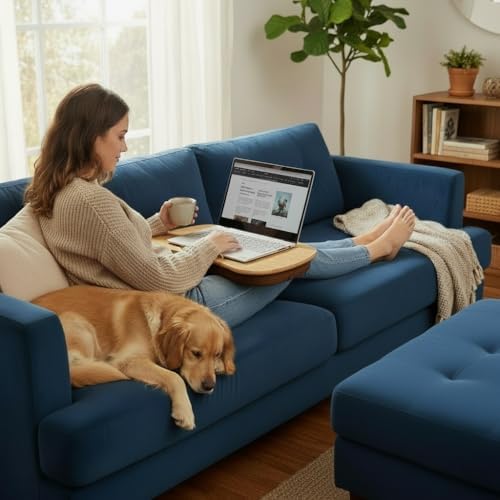 Bamboo Lap Desk for Laptop with Cushion-Fits up to 17 inch