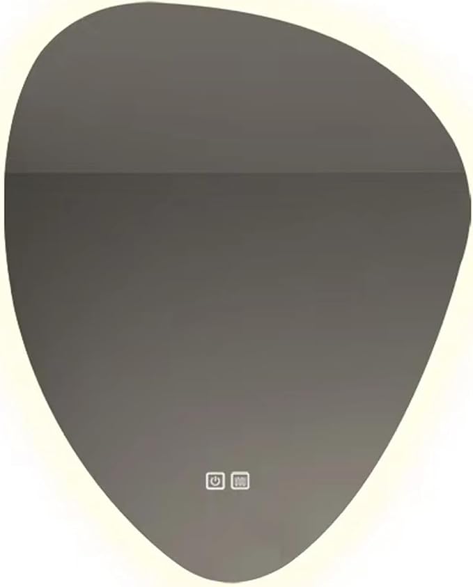 Irregular Bathroom Mirror with LED Lights, Wall Mounted Mirror with Touch