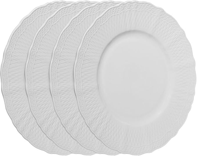 10 Inch Porcelain Dinner Plates Set of 4, Dishwasher safe, Microwave safe