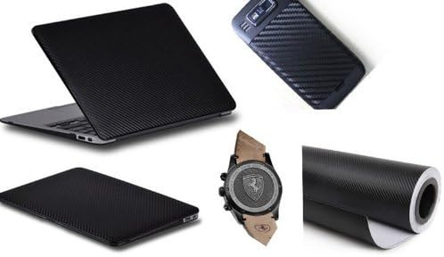 3D Carbon Fiber Film Twill Weave Vinyl Sheet Roll Wrap (96" X 60", Black)