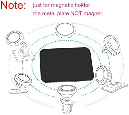 Replacement Metal Plates Set 16 Pack for Magnetic Car Mount. Kit of 16 Magnets for Back of Phone Case. Black Rectangular Iron Stickers Without Holes Discs. 3M Adhesive Backing Steel Sheets.