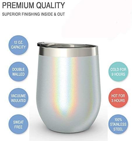 CHILLOUT LIFE 12 oz Stainless Steel Wine Tumbler