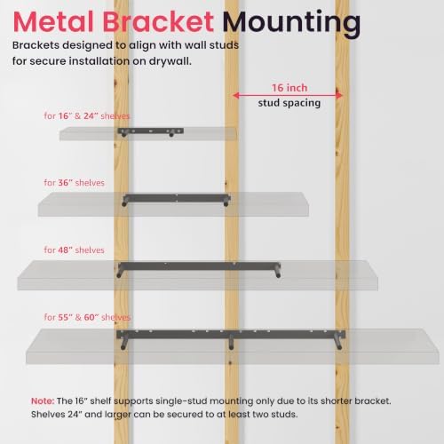 Ballucci Floating Shelf, 36" Hanging Shelf with Invisible Brackets, Wooden Floating Shelves for Walls, Book Shelf, Wall Shelves for Home Office, Bathroom, Living Room, 6 inch Deep, Black