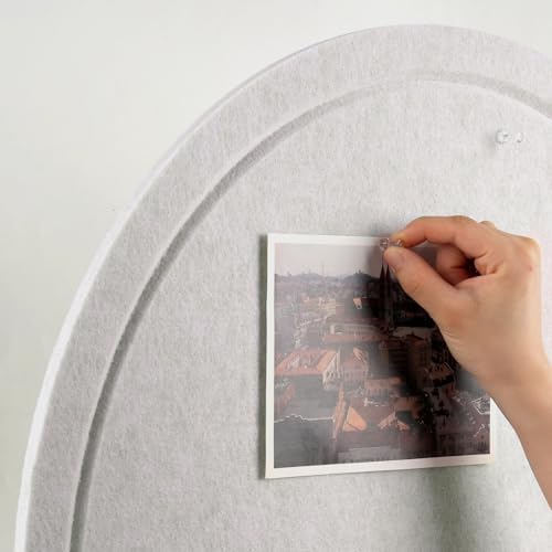 Arched Felt Bulletin Board 36"x24", Decorative Pin Board for Wall, Oatmeal