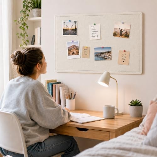 36"x48" Large Felt Bulletin Board, 3'x4' Self-Adhesive Foldable Pin Board