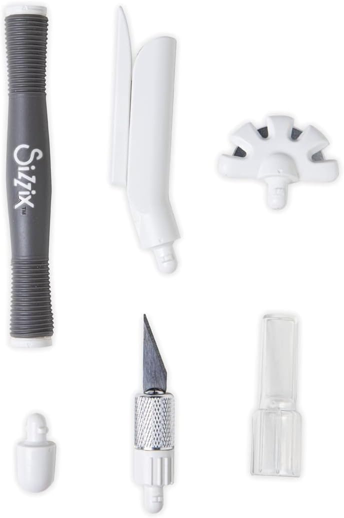 Sizzix Craft Knife, Trimmer & Distress Tool Set | Perfect for Papercraft, Cardmaking, Scrapbooking, Detailed Cutting & Creating Texture