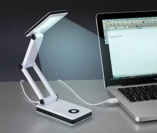 Wenko Maximex LED Lamp Foldable, Infinitely Adjustable, Space-saving, Foldable, Independent Power Supply with USB Cable, Optional Battery Operated, with 24 LEDs, Adjustable in 3 Light Levels