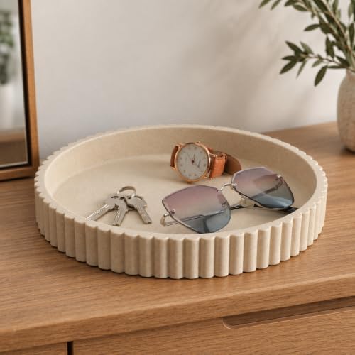 Round Decorative Tray Coffee Table Tray 11” Table Tray Dresser Decor