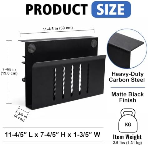 LUKETURE Desk Side Storage Laptop Holder No Drill Clamp On Organizer