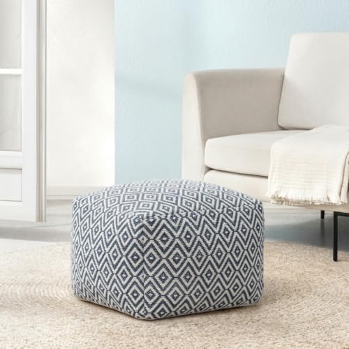 Anji Mountain 16" H x 22" W Handmade Pouf Ottoman for Living Room & Couch