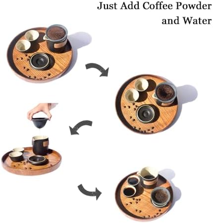 Pour Over Coffee Dripper, Reusable Ceramic Coffee Filter - Portable Single Serve Coffee Maker, Porcelain Slow Filter Cone Dripper for Travel Camping Office Home Brewing