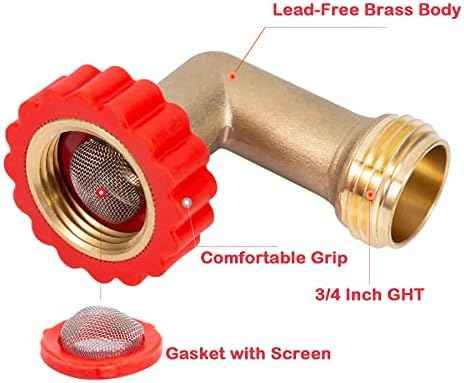 Lead-Free Brass 90 Degree Hose Saver,90°Hose Elbow Fitting Quick
