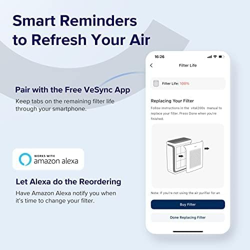 LEVOIT Genuine Vital 200S-P Air Purifier Pet Allergy Replacement Filter