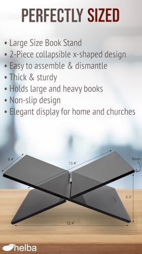 Book Holder - Elegant Acrylic X-Shaped Cookbook Stand for Display
