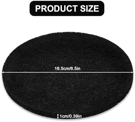 6Pcs 6.5 Inch Charcoal Filters for Kitchen Compost Bin, Replacement Activated Carbon Filters for Countertop Compost Pail Home Bucket Refill Sets, Round